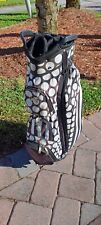 golf woman cart bag GLOVELT black white shoulder strap rain cover cooler pocket