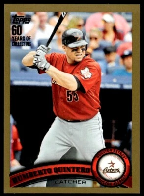 2011 Topps Update Gold Humberto Quintero 0786/2011 Houston Astros #US156 - Image 1 of 2