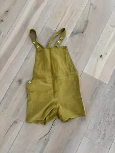 Mabo Kids Unisex linen shorts romper button spring 6/7 mustard new Overalls - Picture 1 of 1