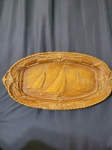 VTG Burwood-Ships Anchors -Nautical Burwood Tray. Composite Platter 12” X 6” - Picture 1 of 6