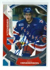 Kevin Henderson Signed 2006/07 OHL Kitchener Rangers Team Issued Card #19