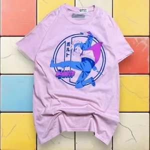 Boruto Naruto Anime Manga Shirt Pink Mens Cartoon Japanese Graphic Tee Size S - Picture 1 of 7