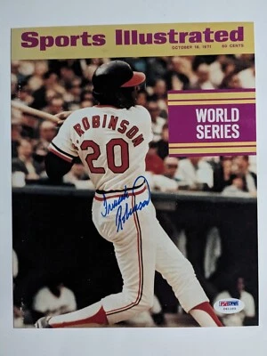 FRANK ROBINSON Signed 8x10 Photo Orioles SI Cover 1971 WS Auto PSA DNA COA 285 - Image 1 of 2