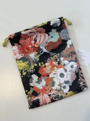 100% Authentic DRIES VAN NOTEN Satin Pouch Floral Print Drawstring Storage Bag - Image 1 of 4
