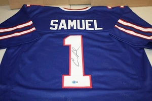 BUFFALO BILLS Curtis Samuel #1 SIGNED BLUE Home JERSEY BILLS MAFIA Beckett Cert - Picture 1 of 2
