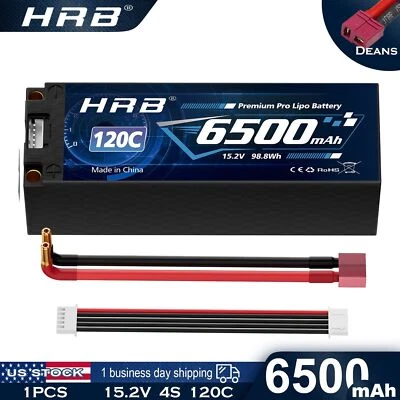 Batería HRB 15.2V 4S 6500mAh 120C HV LiPo Deans para RC Coche Camión Buggy Carreras Foto 1 de 4