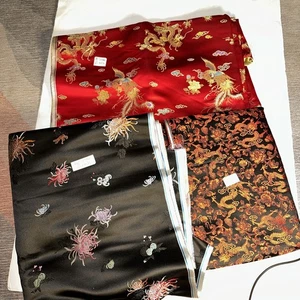 3x 2yd Seide Brokat Stoff - Bild 1 von 11