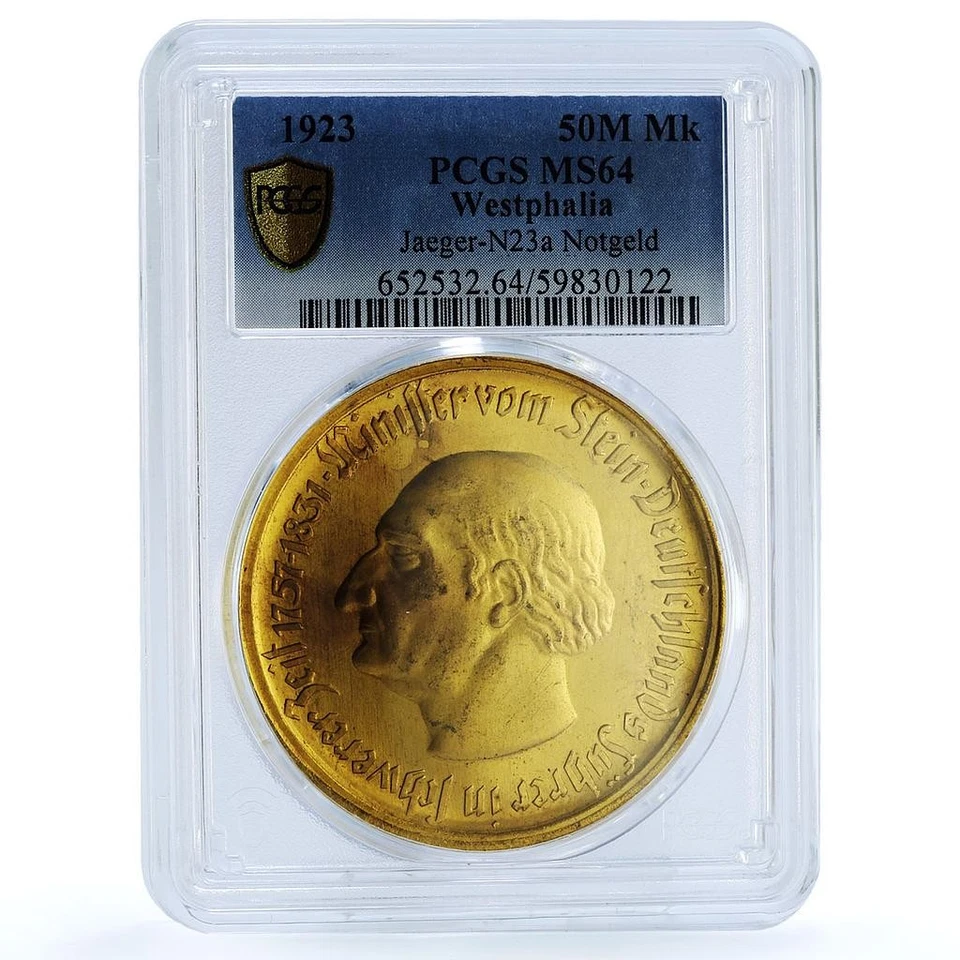 Germany Westphalia 50000000 mark von Stein Notgeld  J. N-23a MS64 PCGS coin 1923 - Image 1 of 4