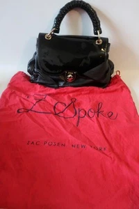 Auténtico Bolso de Mano Z Spoke de Zac Posen Cuero Negro Charol Asa Superior - Imagen 1 de 15