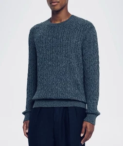 Maglione pullover maglia cavo seta cashmere bambino LORO PIANA 'Treccia' 52 IT $2595+ - Foto 1 di 24