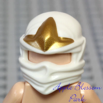 NEW Lego Ninjago Ninja WHITE HEAD WRAP - ZX Zane Minifig Headwrap Hood Hat Gear - Image 1 of 4