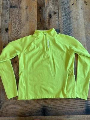 Women’s Rebook Neon Yellow 1/4 Zip Running Shirt - Image 1 of 3