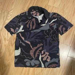 Express Foliage Leaves Poloshirt Small Herren Blau Mehrfarbig - Bild 1 von 4