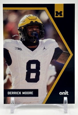 Derrick Moore 2025 Onit University of Michigan Wolverines B-20 Base - Image 1 of 2