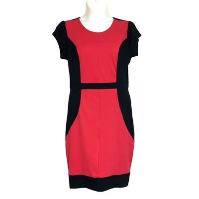 Платье Nicole By Nicole Miller женское размер XL розовое и черное с коротким рукавом на молнии - Изображение 1 из 4