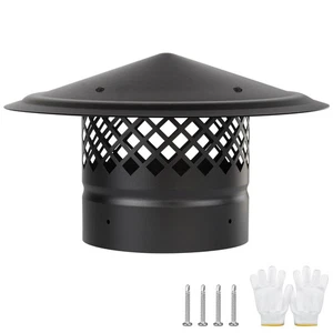 6 Inch Chimney Cap,Cone Top Chimney Cap with Screen,Roof Rain Wood Stove Pipe... - Picture 1 of 7