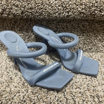 Alexander Wang Julie Logo Print Heels *NEEDS ONE HEEL CAP* Size 39 (US9) - image 1 of 4