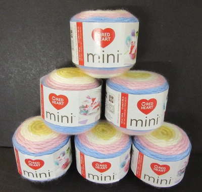 8 Red Heart Mini BABY BABY acrylic yarn 1.6oz each same dye lot - Image 1 of 4