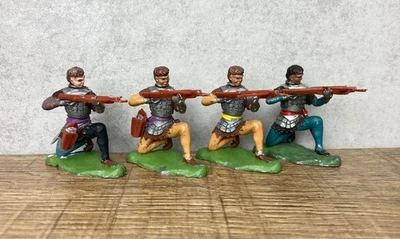 Vintage Britains Swoppet Knights With Crossbows x4 1960s Swoppets - Image 1 of 4