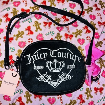 New Black Juicy Couture Crossbody Bag Purse Vintage Style Couture Luxury Y2K - Image 1 of 4