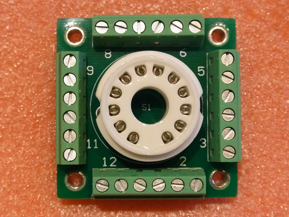 12-pin compactron breadboard / prototype tube socket for DIY experimenting