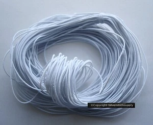 elastic bead stringing beading cord 75' White 1mm 25 meters thin stretchy M069 - Picture 1 of 6
