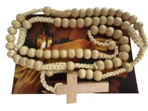 Wooden Prayer Rope Knots Rosary Beads with Cross Różaniec, komboskini, Четки - Picture 1 of 6