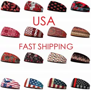 Red Bandana Headband Girl Elastic Silky Hair band Yoga Sports Head Wrap - Picture 1 of 24