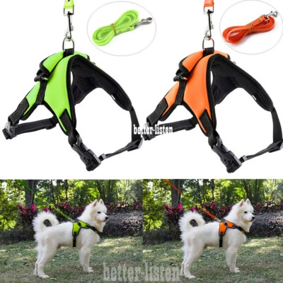 No Pull Pet Dog Cat Puppy Vest Harness Leash Soft Walk Collar Safety Strap S~XL - Image 1 of 4