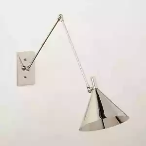 1 light Mid-Century Modern Polished Chrome Swing Arm Wall Sconces Handmade - Picture 1 of 7