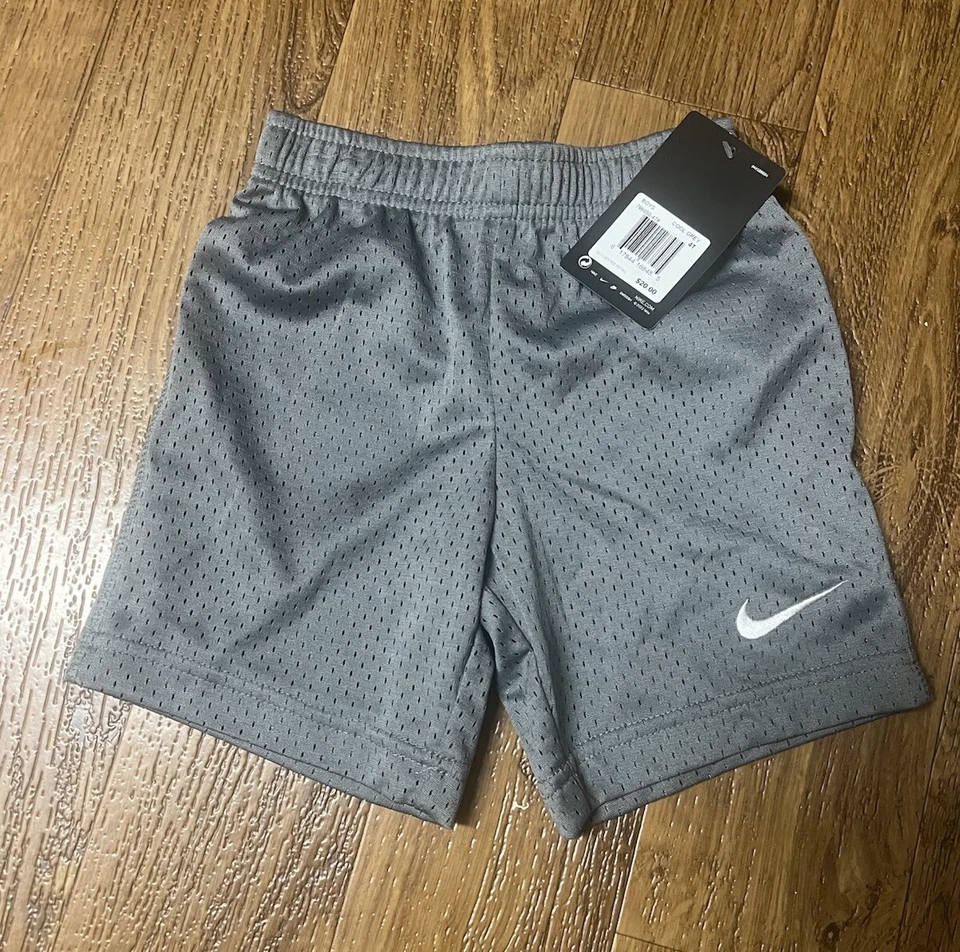 Nike Little Boys' Mesh Shorts Gym Cool Grey 2T (NEW)