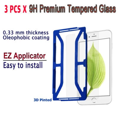 3 piezas x Protector de pantalla de vidrio templado con aplicador EZ para iPhone 6Plus i6PG3 Foto 1 de 4