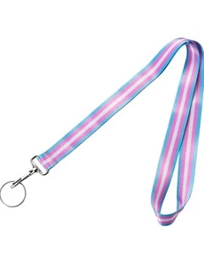 Colorful LGBTQ Flag Lanyard - LGBTQ Trans Pride Badge Holders for Pride Parades - Picture 1 of 7