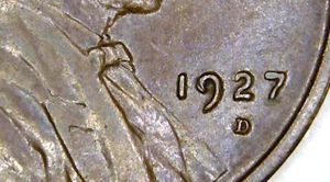 Lincoln Wheat Cent Error Coin: 1927 D Misplaced Mintmark ~ Free Ship (CO-936). - Picture 1 of 3