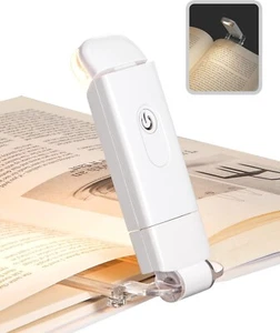 Leselampe Buch Klemme USB Aufladbar Klemmleuchte für Lesen im Bett 2 Stufen C846 - Bild 1 von 8