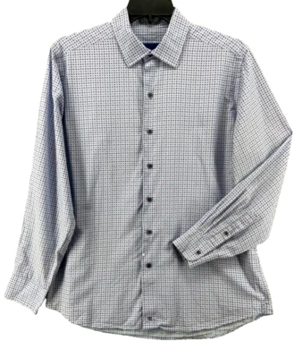 David Donahue Shirt Mens Sz 17 L XL Birdeye Paisley Fusion 100% Cotton Dress - Image 1 of 4