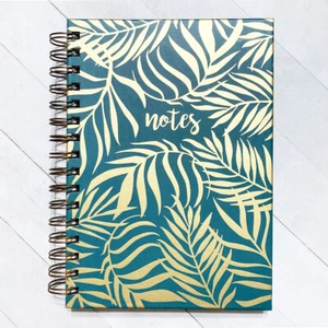 Tropical Palm Leaf Notebook Spiral Journal Hardcover 8.5" Lady Jayne - Picture 1 of 8