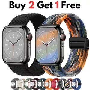 Braided Magnetic Apple Watch Band – Stretchy & Comfortable Fit 41mm / 49mm Strap - Picture 1 of 26