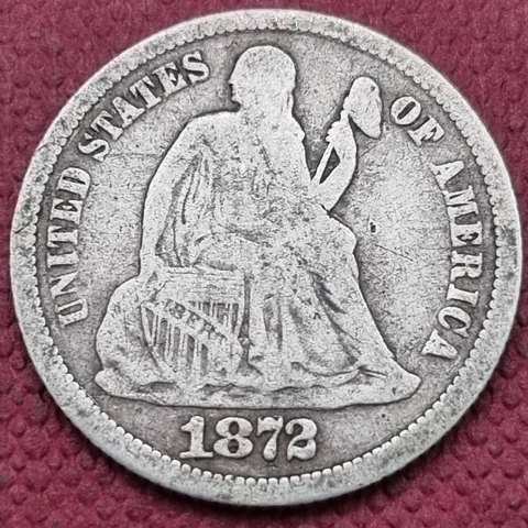 1872 Seated Liberty Dime 10c Better Grade #57600 Cover