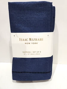 Isaac Mizrahi Shimmer Navy Blau Stoffservietten Tischdeko 8 Stück - Bild 1 von 4