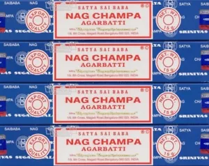 "Nag Champa" 4 Packets Incense Sticks (4x15gm) Satya Shrinivas Masala Incense ॐ - Picture 1 of 1