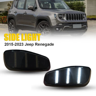 For 2015-2022 Jeep Renegade Fender Side Marker Light Turn Signal Lamp White Pair - Image 1 of 4