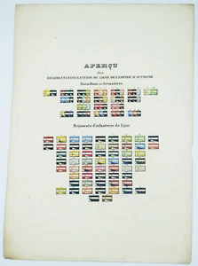 Uniformes de infantería del ejército imperial austríaco 1835 grandes impresión original antigua - Imagen 1 de 3