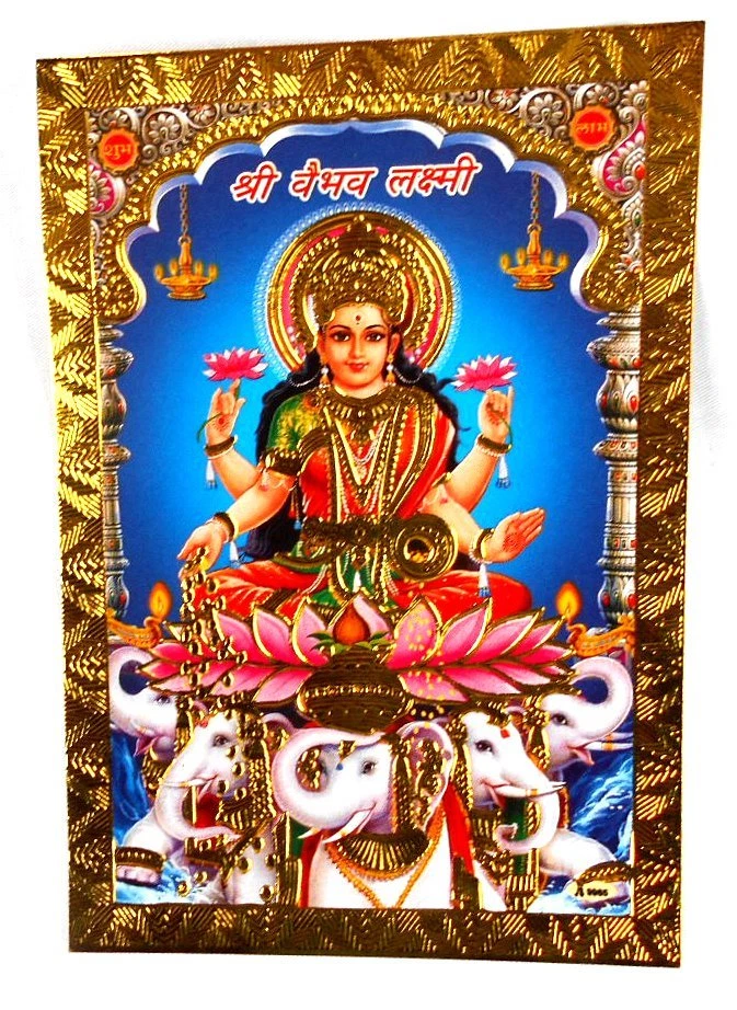 BILD  Picture LAXMI Lakshmi Prägedruck INDIEN Altarbild 9x13 cm  s167 - Bild 1 von 1