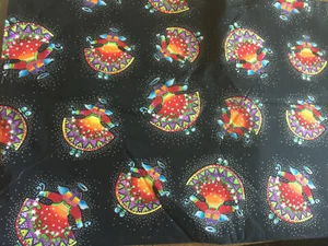 Laurel Burch OOP RARE Holiday Collection Angel Cats on Black BTY 44" Wide - Picture 1 of 3