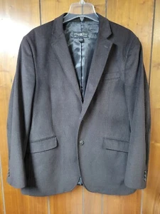 Pronto Uomo Suit Jacket Soft Mens L Brown Two Button Sport Coat Polyester - Picture 1 of 9