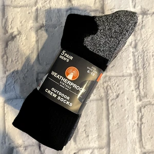 Lycra Weatherproof Vintage Men's Outdoor Crew Socks 5 Pair Shoe Size: 6-12 - Picture 1 of 3