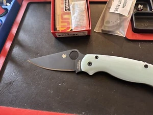 Spyderco Para Military 2: BK PR: DLT EXCLUSIVE: Jade: CruWear: OEM Purple Scales - Picture 1 of 17