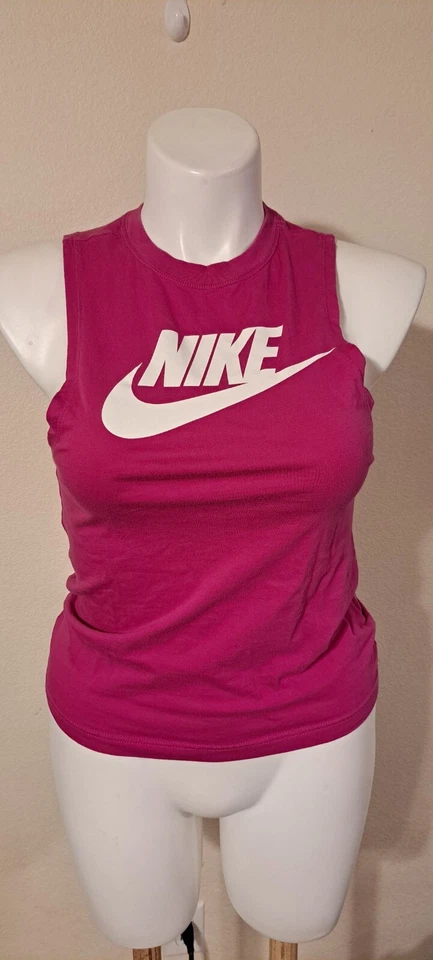 Camiseta sin mangas Nike para mujer rosa algodón Swoosh ropa deportiva músculo talla XS Foto 1 de 4