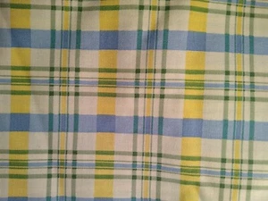 Waverly Claire's Check Home Decor Cotton Fabric Blue Yellow Plaid 2 Yards - Picture 1 of 4